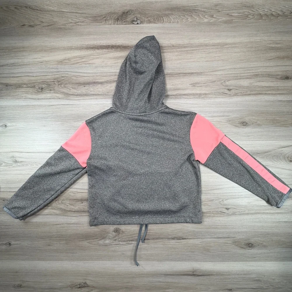 Nike Dri-FIT Girls Hoodie Grey Pink Colorblock Swoosh Pullover‎ Size M Medium